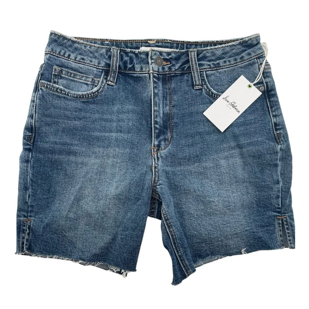 Sam Edelman Derby Bermuda Shorts Womens Blue Denim Marbella Size 4/27 NWT